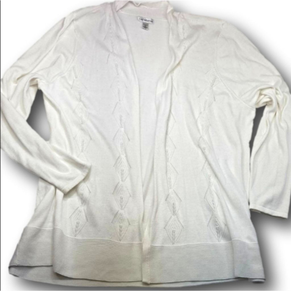Women's Croft & Barrow White Cardigan Sweater Plus Size 3X - Picture 1 of 8